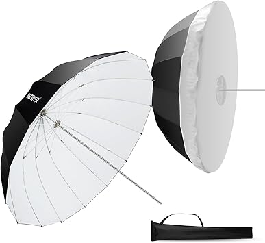 Parapluie NEEWER 130cm Parabolique – Intérieur Blanc, Diffuseur Amovible