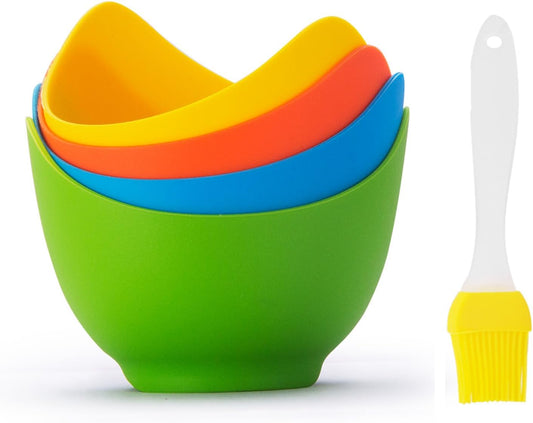 WedFeir - Tasses à Pocher Œufs Silicone - Non-adhésives - Inclus Brosse Huile – €3,89