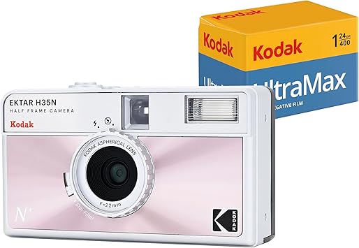 Compacts argentiques KODAK EKTAR H35N – Rose émaillé – Demi-Cadre