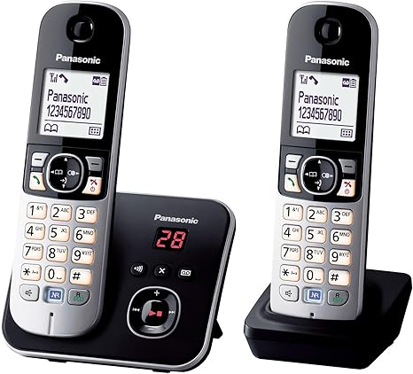Téléphone DECT Panasonic KX-TG6822FRB – Répondeur Numérique – Noir