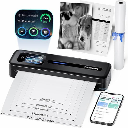 Imprimante thermique portable Phomemo M832D – Écran tactile – 300 dpi