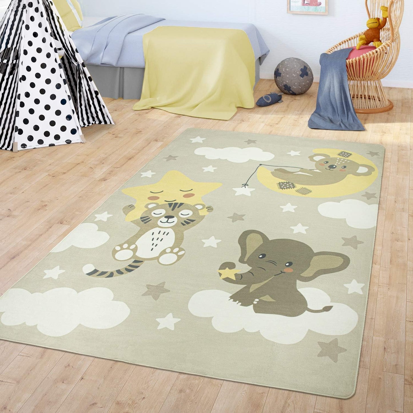 TT Home - Tapis Enfant - Polyester - Beige 155x230 cm – €52,99