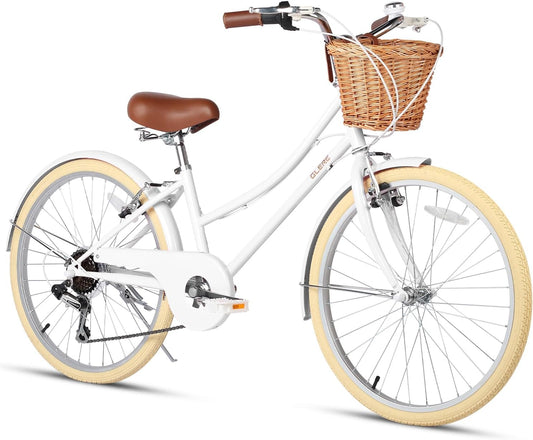 Glerc - Vélo Cruiser Filles - 6 Vitesses - Cadre Léger – €178,99