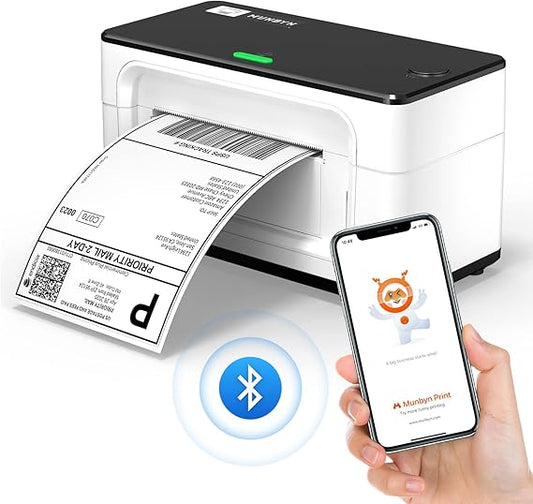 Imprimante d'étiquettes thermiques de bureau MUNBYN Bluetooth 4x6 – Vitesse 150mm/s