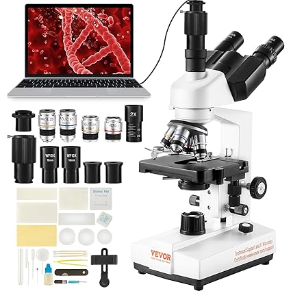 Microscope Trinoculaire VEVOR 40X-5000X – Imagerie Haute Définition