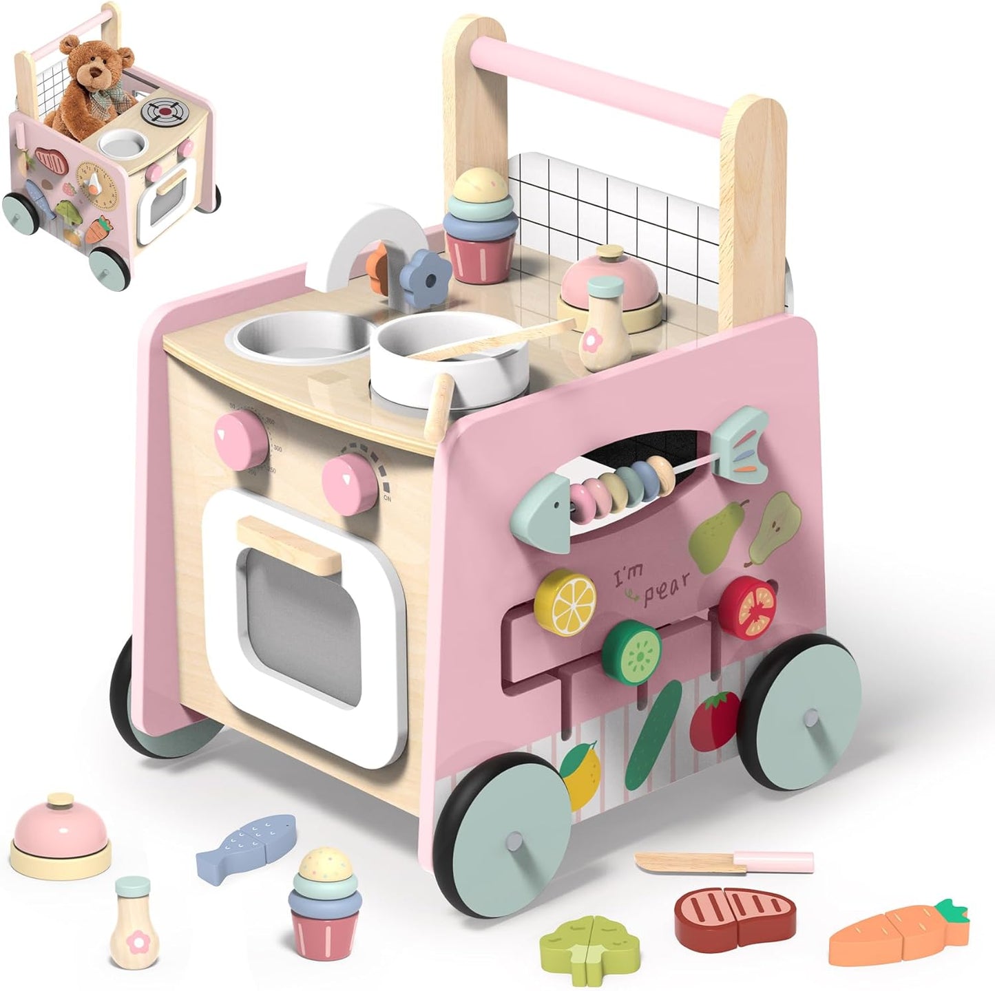 Itslife - Chariot Bébé en Bois - Trotteur Multifonction - Jouets Montessori – €54,99