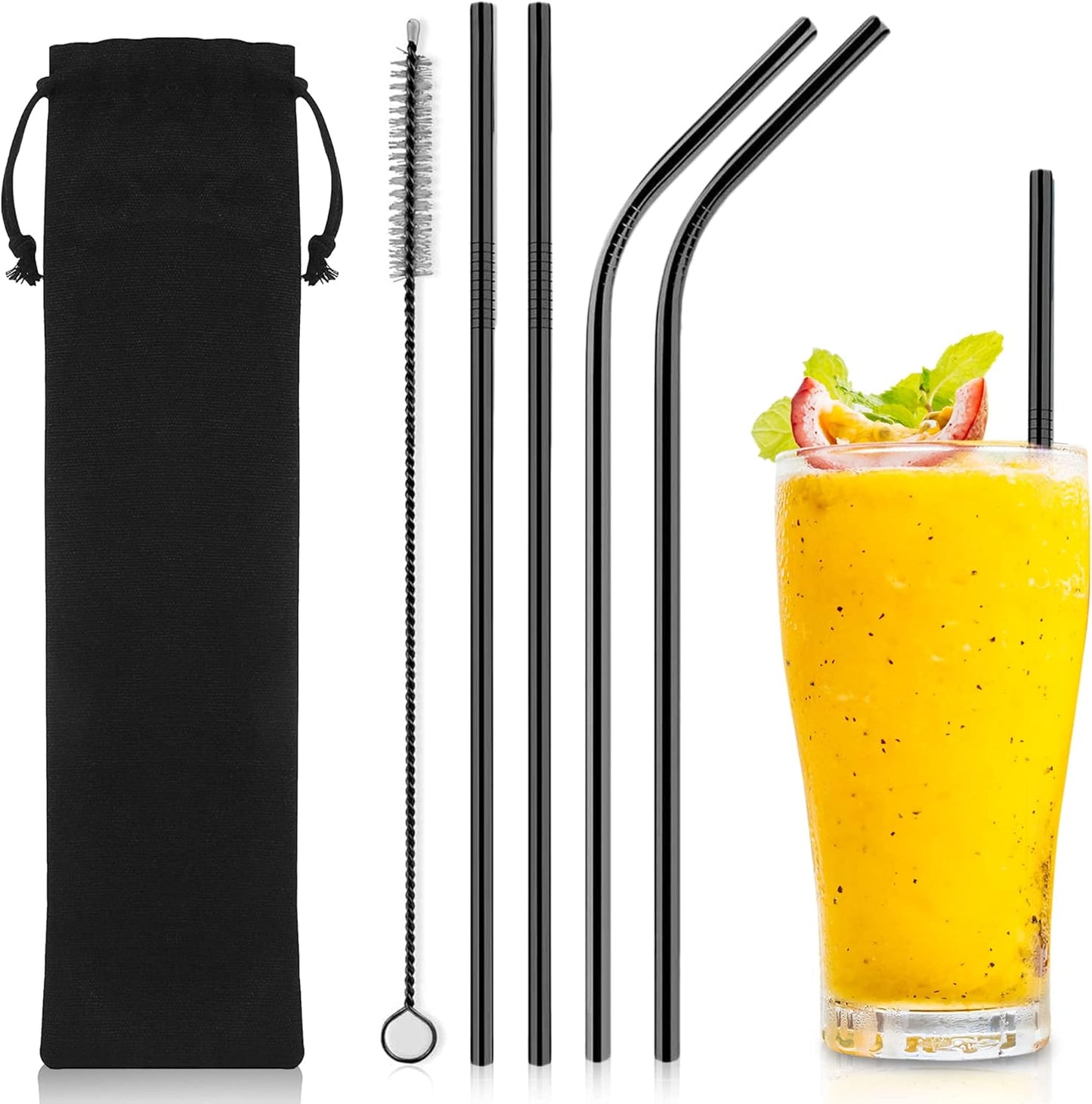 iShop - Pailles Métalliques Réutilisables - Set de 4 - Inoxydable – €3,63