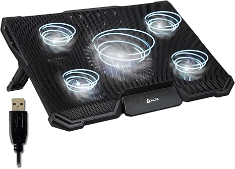 Tapis de refroidissement KLIM Cyclone – 5 Ventilateurs – Blanc