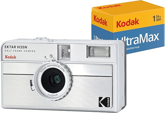 Compacts argentiques KODAK EKTAR H35N – Demi-Cadre – Rayures argentées