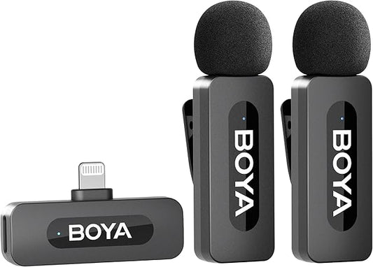 Microphone externe BOYA by-V2 – Sans Fil pour iPhone