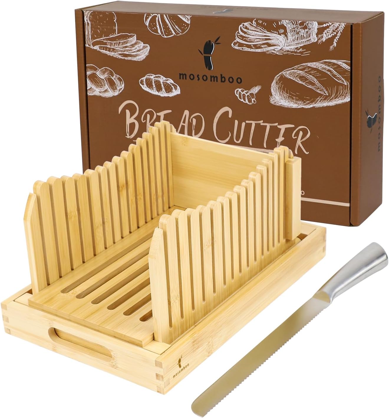 MOSOMBOO - Trancheuse à Pain - Bambou Écologique - Guide Ajustable – €38,99