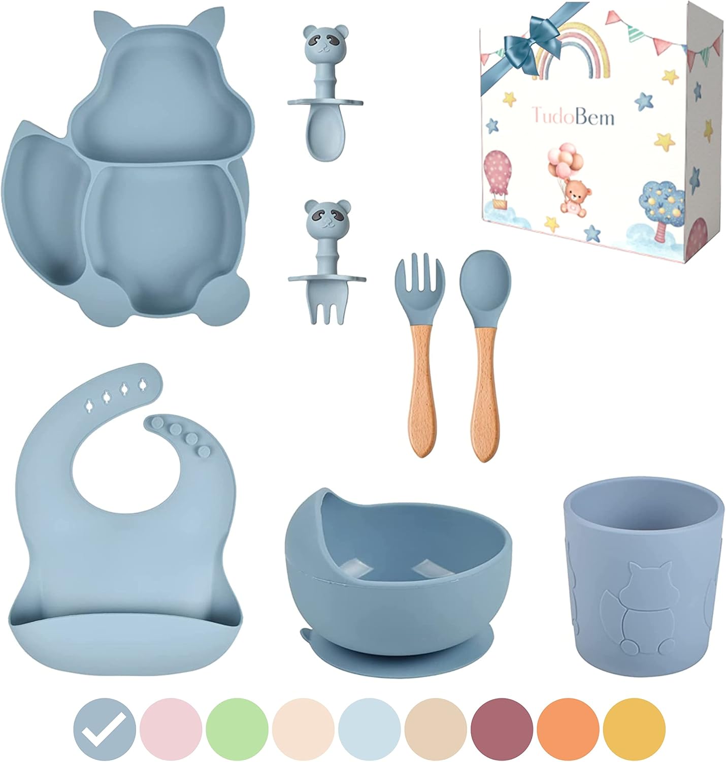 TudoBem - Set Repas Bébé - Silicone Alimentaire - 8 Pièces – €26,99