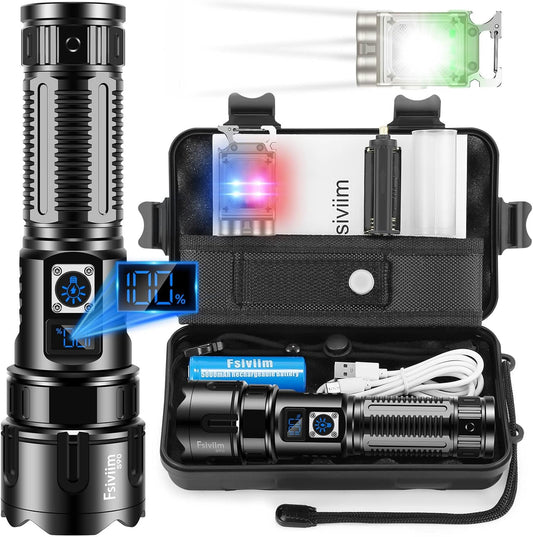 Fsiviim - Torche LED Rechargeable - Ultra Lumineuse - Batterie Haute Capacité – €26,99