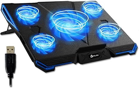 Tapis de refroidissement KLIM Cyclone – 5 Ventilateurs – Bleu