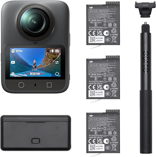Caméras embarquées DJI Osmo 360 – Vidéo 8K – 3 Batteries