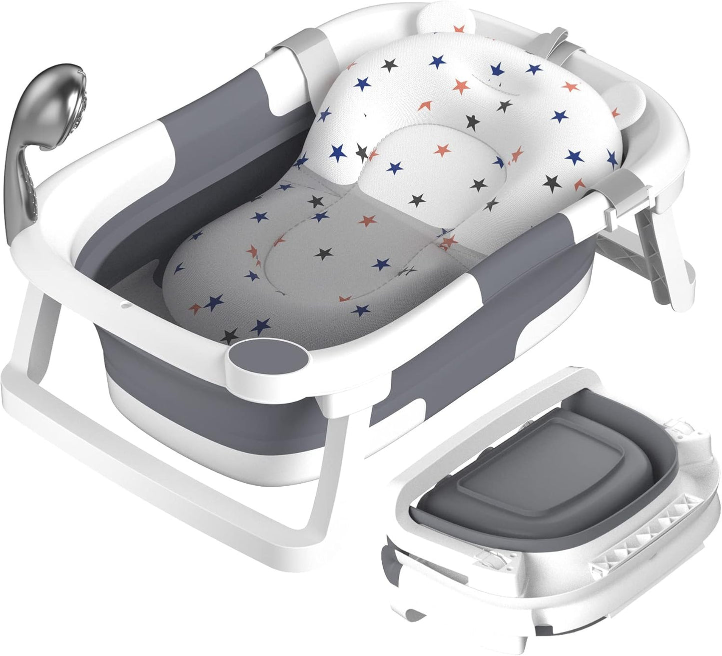 RABB 1ST - Baignoire Bébé Pliable - Tapis Antidérapant - Gris – €27,99
