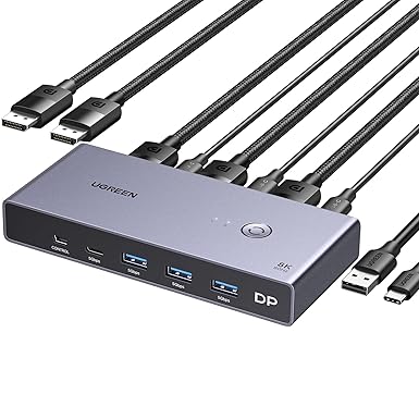 Commutateurs KVM UGREEN 8K 60Hz – 2 Entrées, 1 Sortie