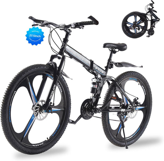 TRIOBLADE - Vélo de Montagne Pliable - 21 Vitesses - Freins à Disque – €148,99