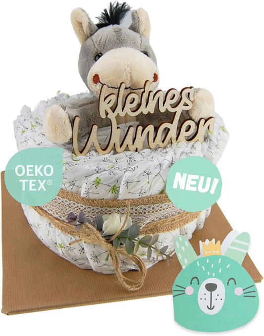 Windeltorte - Gâteau de Couches - Cadeau Bébé - Style Bohème – €30,99
