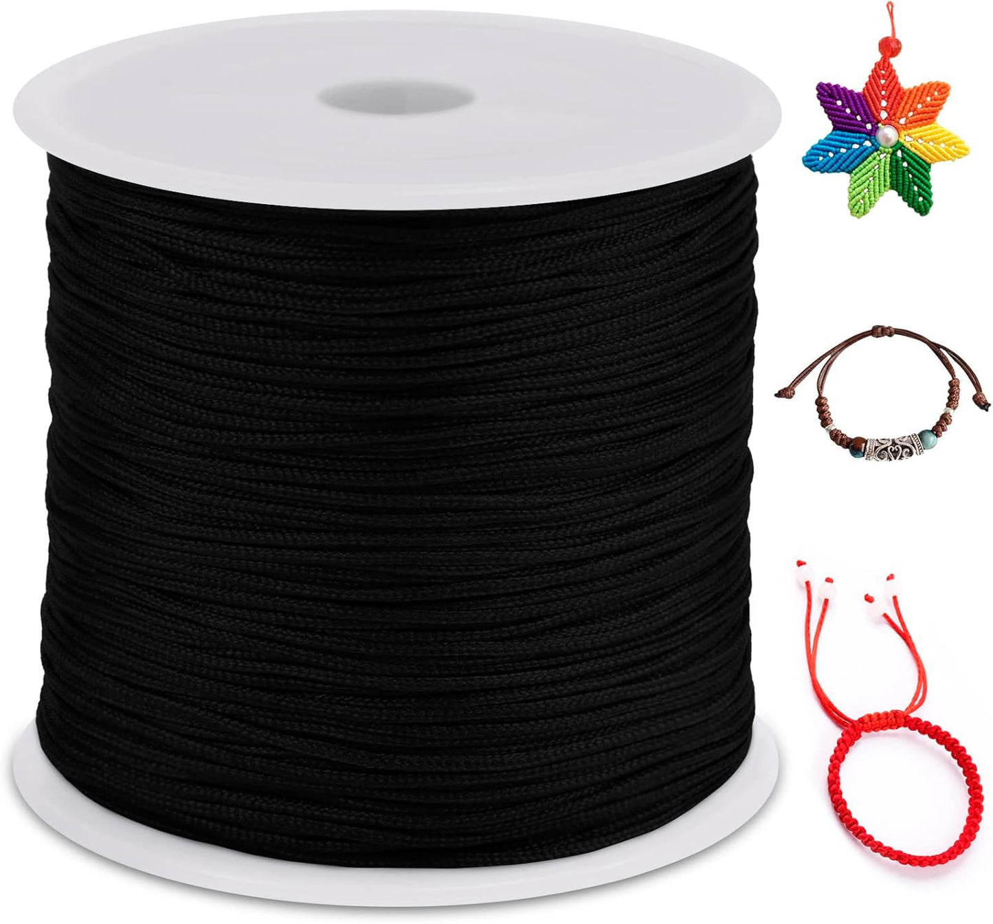 LEREATI - Cordon en Nylon - 0.8mm x 100m - Noir – €5,19