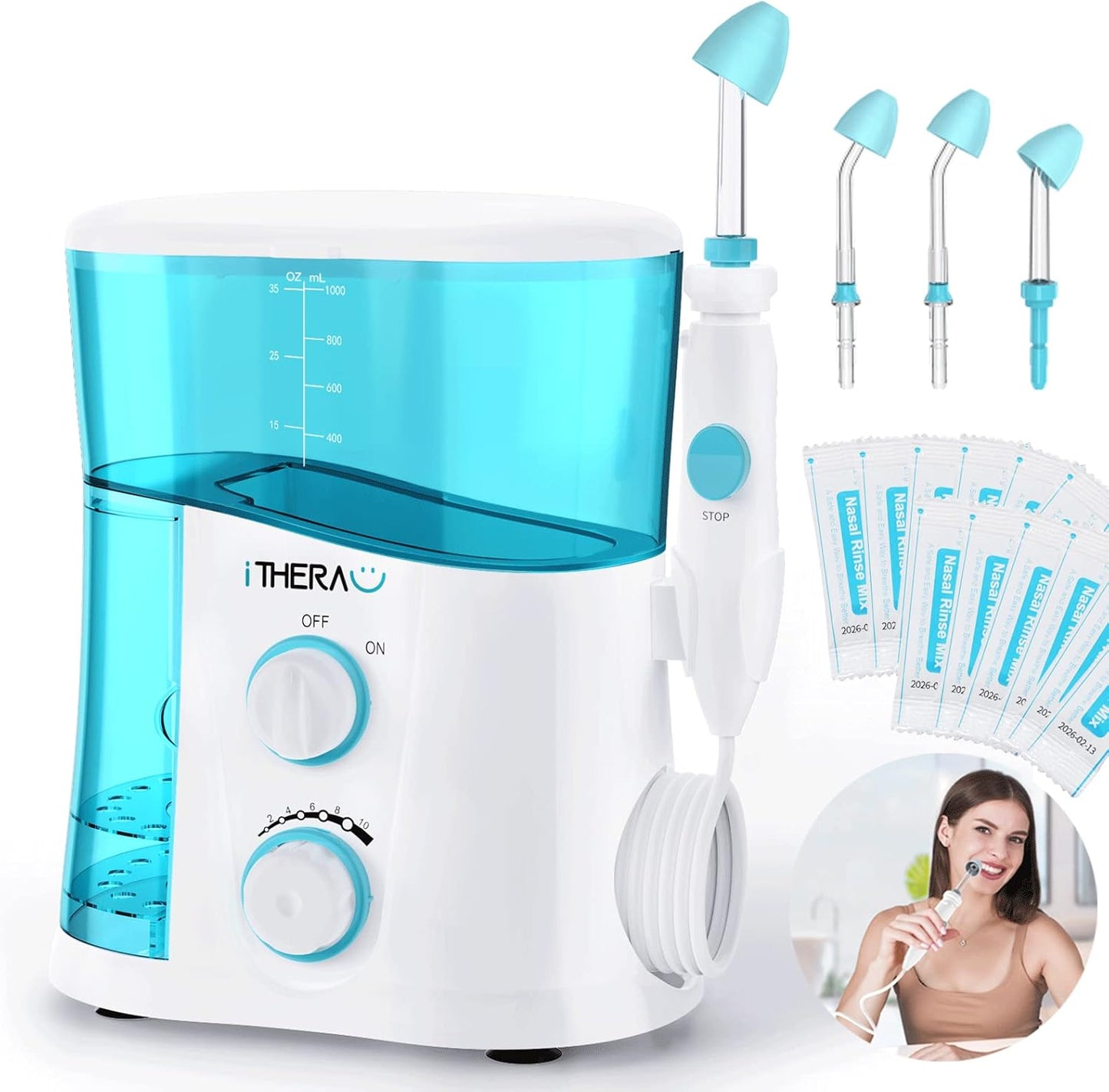 I-THERA-U - Kit de Lavage Nasal - Réservoir 1000ml - 4 Buses Nasales – €48,99