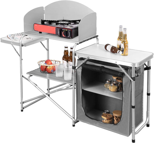 WOLTU - Table de Camping Pliable - Construction Robuste - Rangement Ample – €47,99
