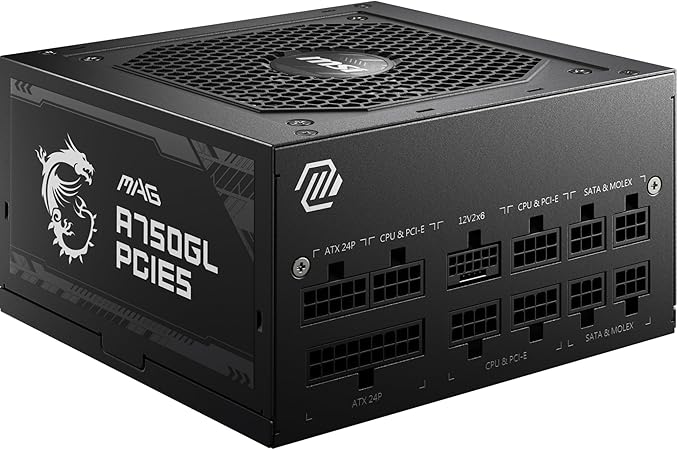 Alimentation MSI MAG A750GL – 750W, 80 Plus Gold, Modulaire