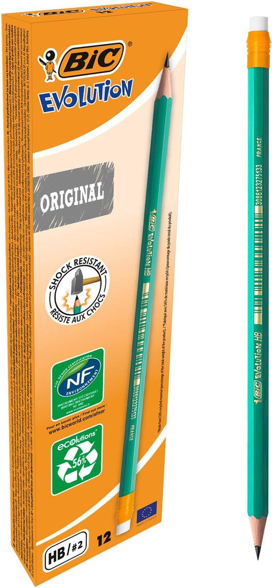 Bic - Crayon HB - Gomme Intégrée - Vert – €2,92