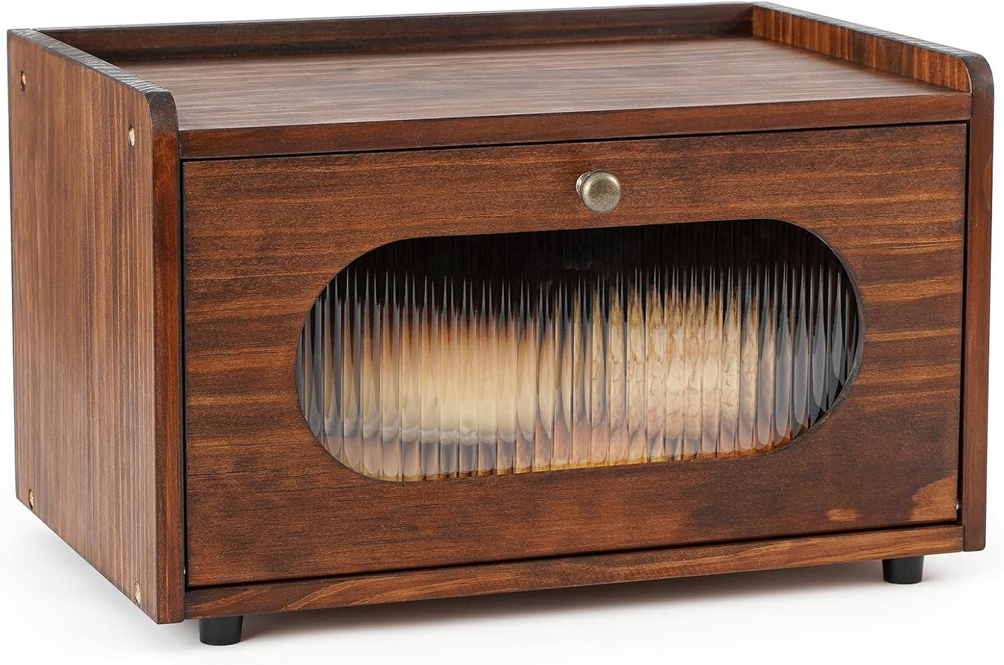 GUUSII HOME - Boîte à Pain en Bois - Fenêtre Acrylique - Design Empilable – €48,99