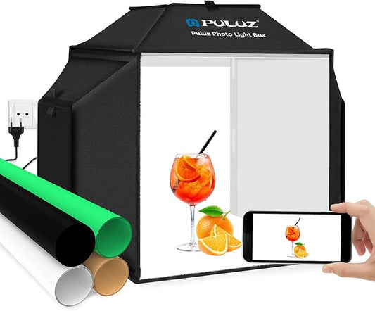 Tente de shooting PULUZ 40cm – 480 LED – 4 Toiles de Fond