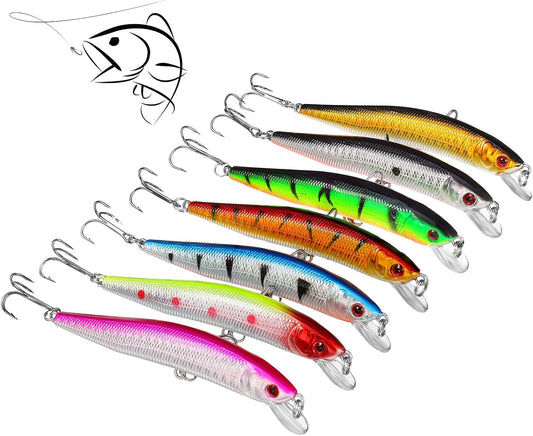 QINREN - Leurres de Pêche - 7 Pièces - Eau Douce et Salée – €36,99