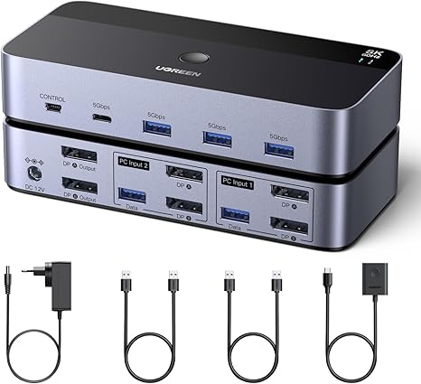 Commutateur KVM UGREEN 8K 60Hz – Double Affichage