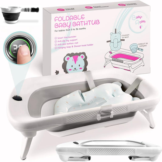 BABY'ADAM - Baignoire Bébé Pliable - Thermomètre Intégré - Compacte – €38,99