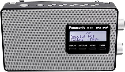 Radios DAB Panasonic RF-D10 – Numérique Noir – Son Puissant