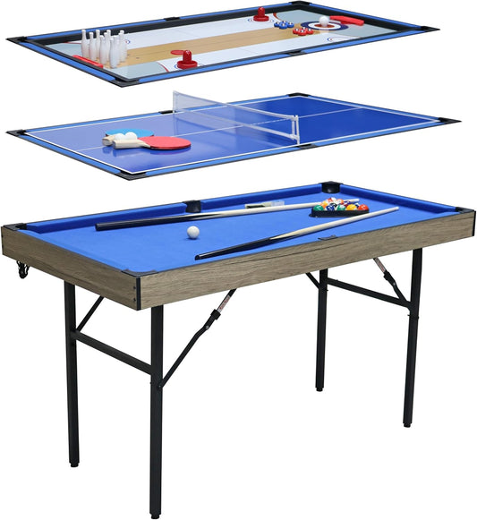 Vitesse - Table Multi-Jeux 5 en 1 - Pieds Pliables - 4,5 Pieds – €88,99