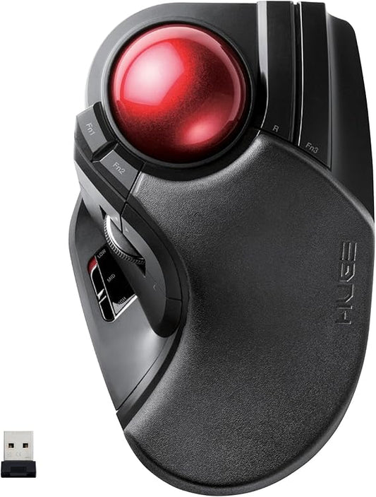 Souris ELECOM Trackball Sans Fil – 8 Boutons, Boule Rouge
