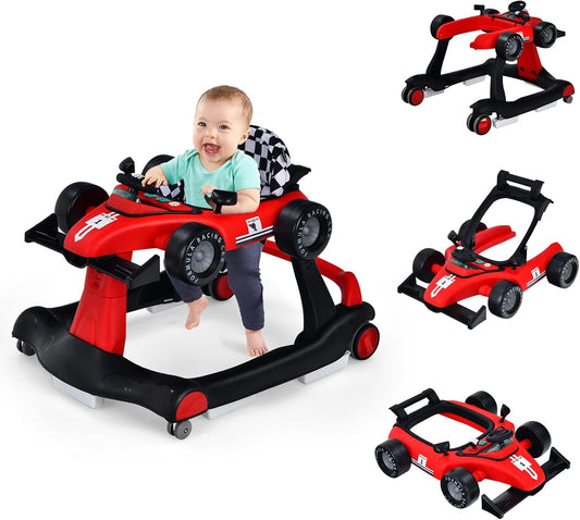 COSTWAY - Marcheur Bébé 4-en-1 - Hauteurs Réglables - Roues Silencieuses – €35,99