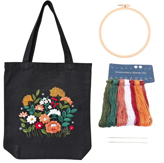 MAMUNU - Kit de Sac Tote - Broderie Fleurs - Pour Débutants – €8,44