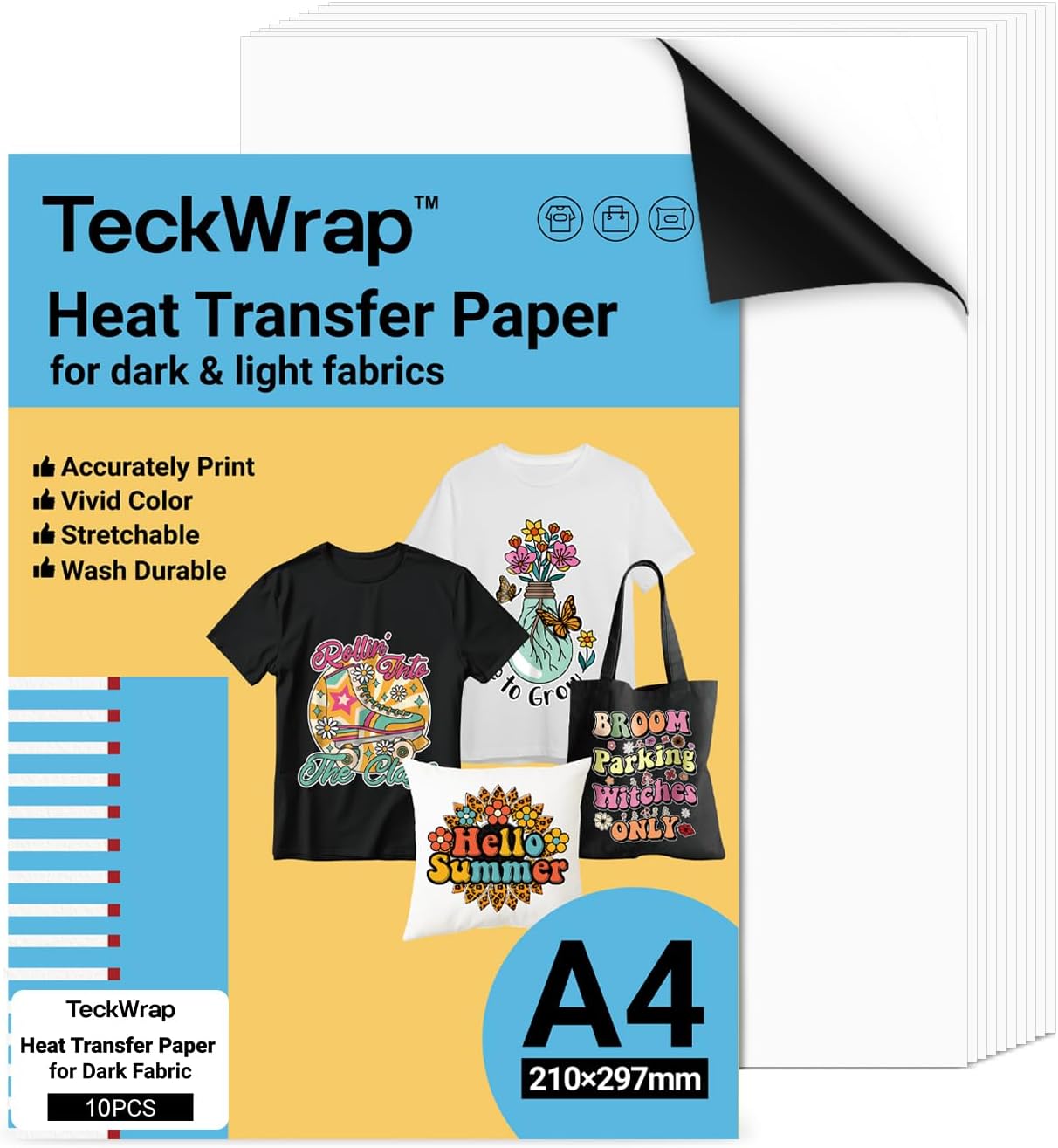 TECKWRAP - Papier Transfert Textile - Jet d'Encre - A4 x 10 Feuilles – €11,69