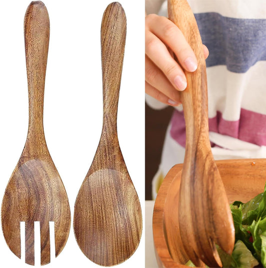 DILUSILK - Ensemble Couverts à Salade - Bois Teck - Écologique – €6,49