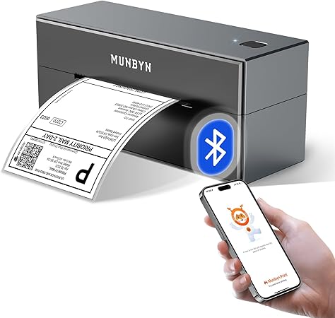 Imprimantes d'étiquettes thermiques de bureau MUNBYN Bluetooth 4x6 – Vitesse 150mm/s
