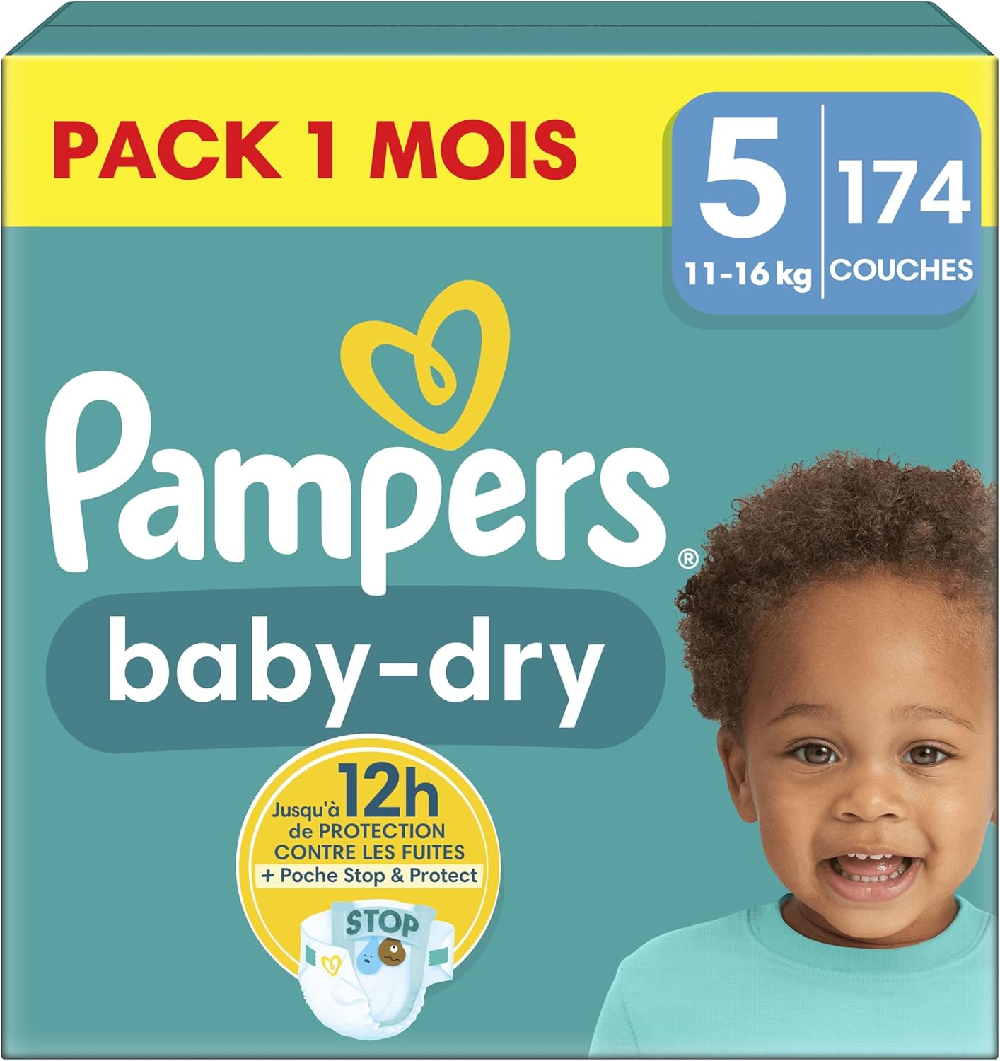 Pampers - Couches Baby-Dry - Protection 12h - Taille 5 – €47,99