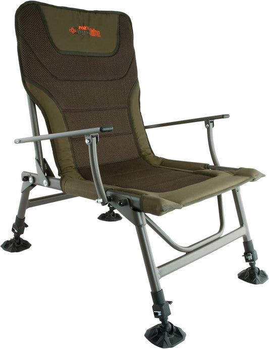 FOX - Chaise de Pêche à la Carpe - Duralite - Pieds Ajustables – €76,99