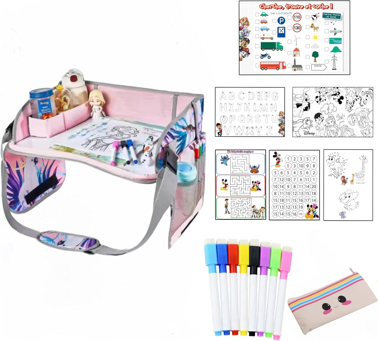 Oji Nova - Plateau de Voyage Enfant - Feuilles Effaçables - Kit Amovible – €26,99