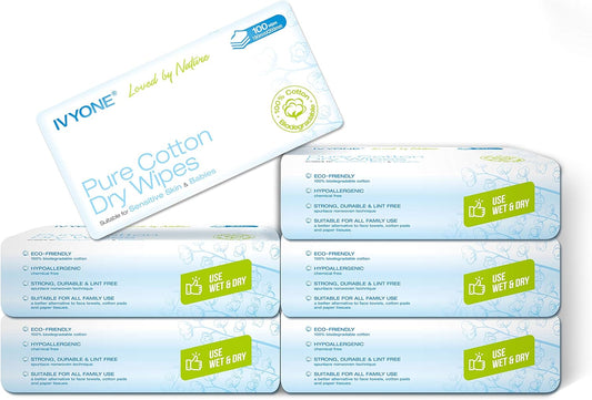 IVYONE - Lingettes en Coton - Biodégradables - Sans Produits Chimiques – €26,99
