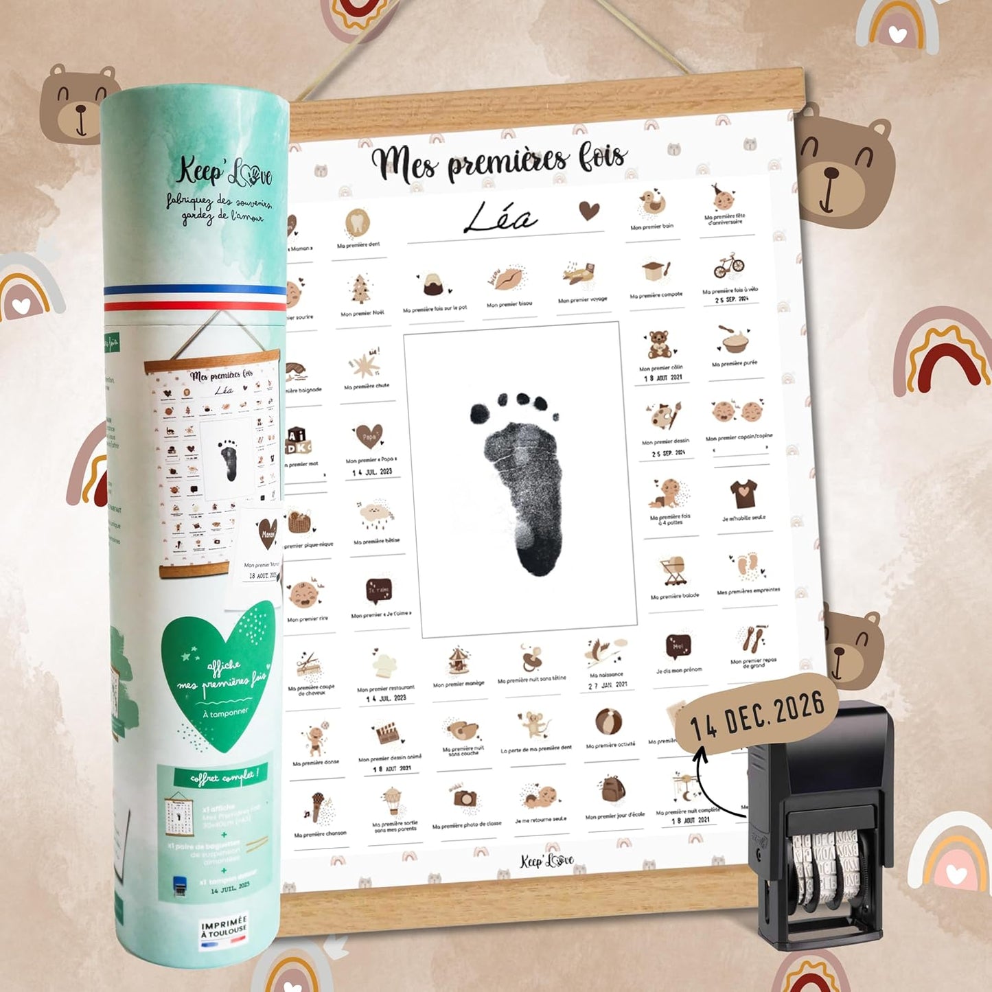 Keep'Love - Poster Timbre Bébé - Illustrations Uniques - Personnalisable – €38,99