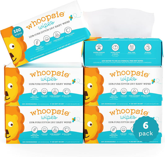 Whoopsie Wipes - Lingettes Bébé - Coton Pur - Utilisation Humide ou Sèche – €35,99