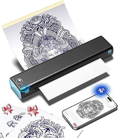 Imprimante thermique portable Phomemo M08F – Noir Bleu – 10 Feuilles