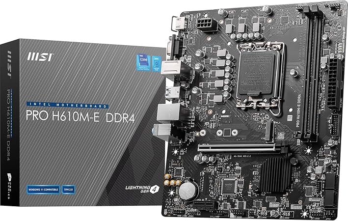 Carte mère Micro-ATX MSI Pro H610M-E DDR4, Core Boost, PCIe 4.0