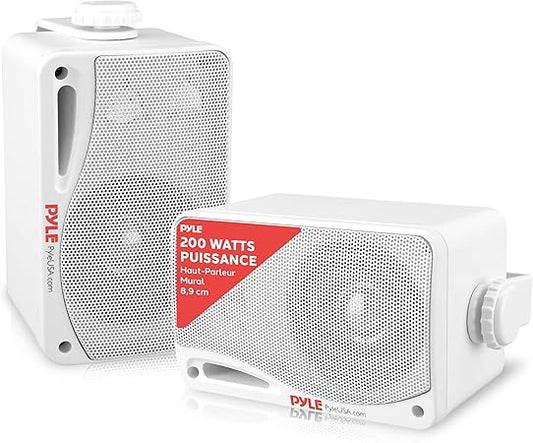 Enceintes d'extérieur Pyle Bluetooth 200W – Blanc